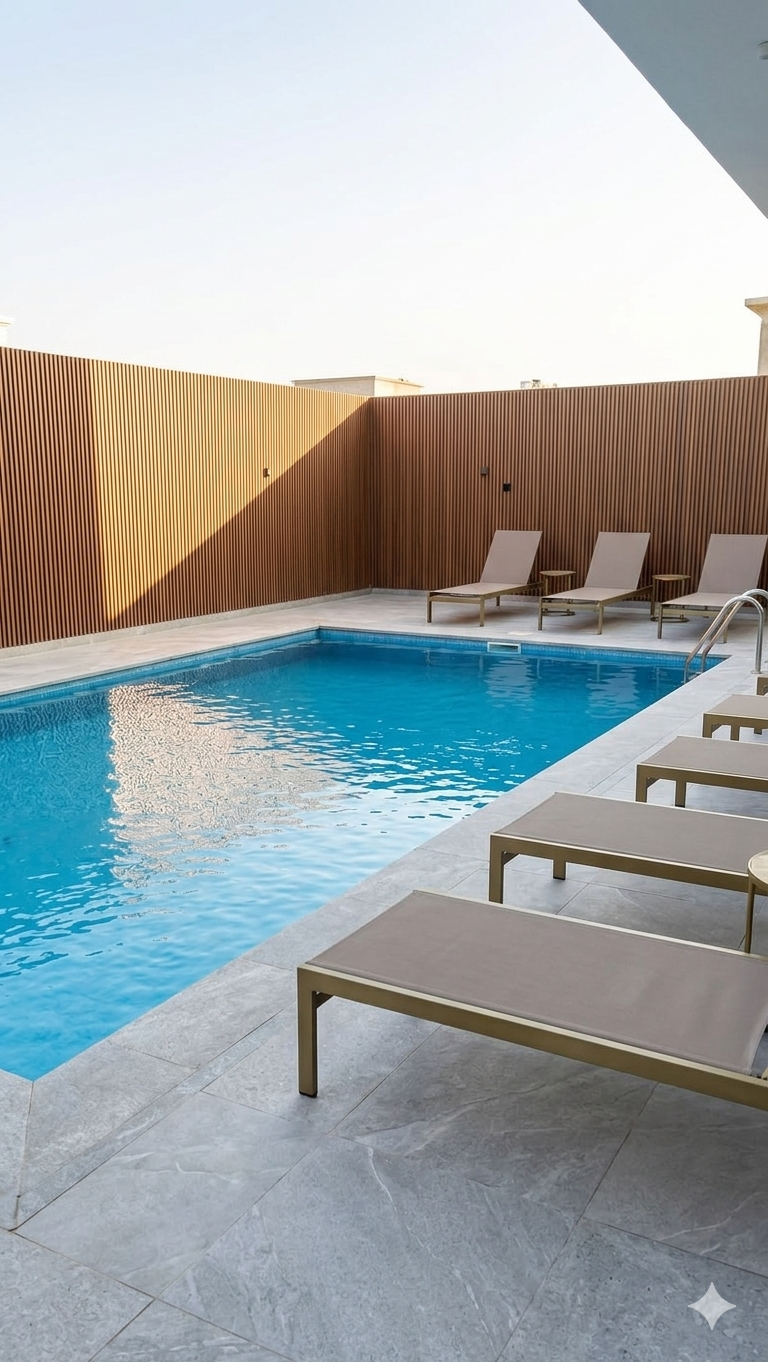 Outside, enjoy your own private swimming pool surrounded by beautifully landscaped grounds and sun loungers,
